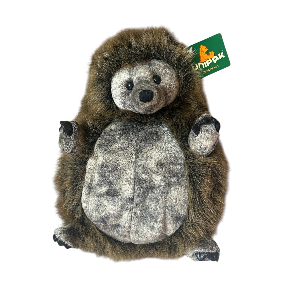 Realistic Plush Hedgehog 9" Plumpee Unipak NWT Adorable Squishy
